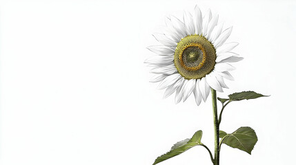 Detailed White Sunflower Illustration