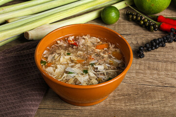 Asian gourmet crab soup with spices
