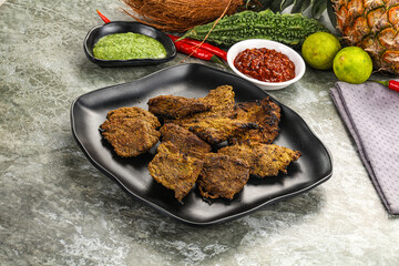 Grilled beef barbecue with spises