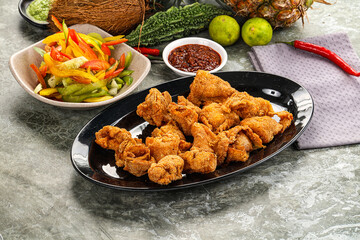 Golden crispy Breaded calamari snack