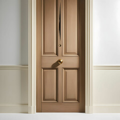 Elegant Wooden Door with Gold Handle