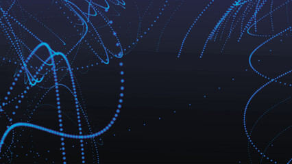 Abstract wave of dots and lines. Abstract colored wave of particles. Futuristic background. Big data visualization. 3D Vector illustration