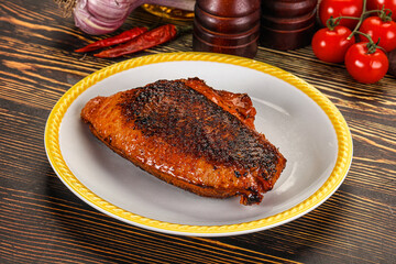 Roasted duck breast in cherry