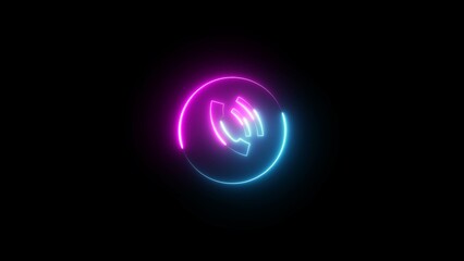  Neon Phone Call Icon Illustration.