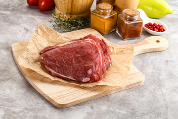 Raw beef piece for cooking