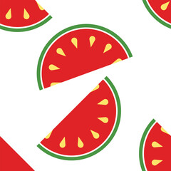 Watermelon Vector Seamless Pattern Digital Paper – Summer Fruit Background, Cute Watermelon Slice Illustration, Fresh and Juicy Watermelon Print, Vibrant Red and Green Watermelon Texture