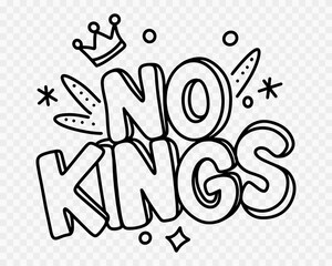 No Kings in America Print. Vector