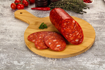Italian Chorizo sausage with slices