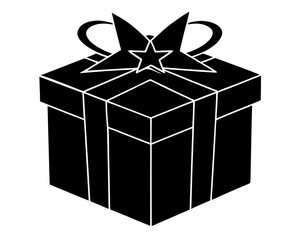 creative gift box silhouette vector illustration isolated on white background