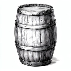 Obraz premium A wooden barrel with a lid on top
