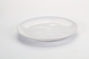 White ceramic empty plate dishware