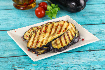 Grilled eggplant slices for snack