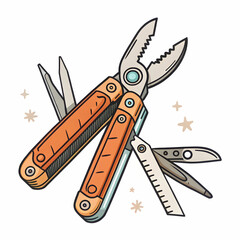 survival pliers multitool icon cartoon of survival
