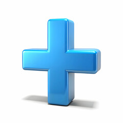 Obraz premium symbol plus on white background isolated 3d illustration