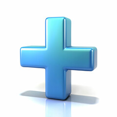 Obraz premium symbol plus on white background isolated 3d illustration