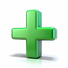 Obraz premium symbol plus on white background isolated 3d illustration