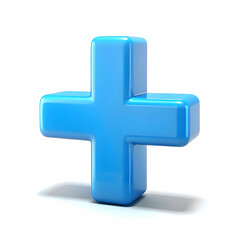 Obraz premium symbol plus on white background isolated 3d illustration