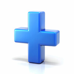 Fototapeta premium symbol plus on white background isolated 3d illustration