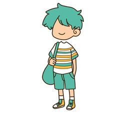 Cute Cartoon Boy Character Illustration