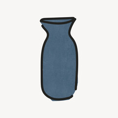 Blue vase doodle clipart vector