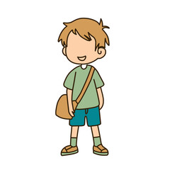 Cartoon Boy with Messenger Bag