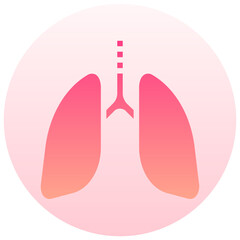 lungs vector round gradient icon 