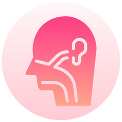 otorhinolaryngology vector round gradient icon 