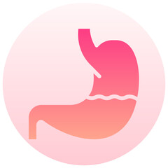 stomach vector round gradient icon 