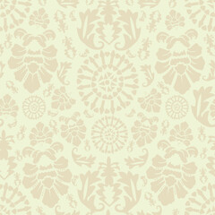Baroque wallpaper. Decorative floral elements oppulent seamless fabric design pattern II © Gulsen Gunel