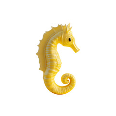 Obraz premium Golden Seahorse 3D Render of a Yellow Seahorse on Transparent Background