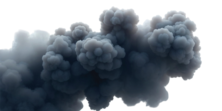 thick smoke on a completely transparent background generated in ai