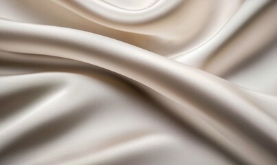 Obraz premium Elegant beige silk fabric drapes softly, creating a luxurious and smooth textured background.