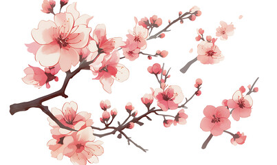 Creative 2D Doodle Floral Illustrations on White Background