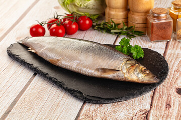 Raw whole salted herring fish