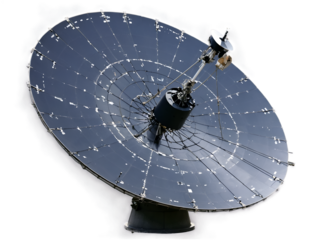 A Satellite Dish on Earth Receiving Signals from Outer Space