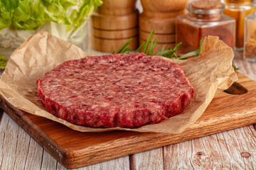 Raw beef cutlet for burger