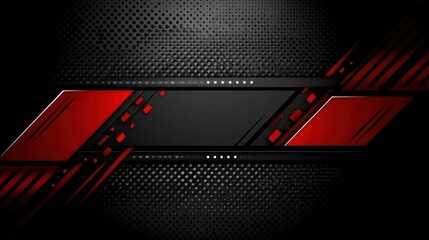 Naklejka premium Abstract Red Black Tech Background Design Texture