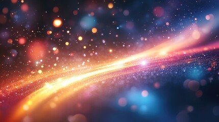 Abstract glowing background with bokeh lights