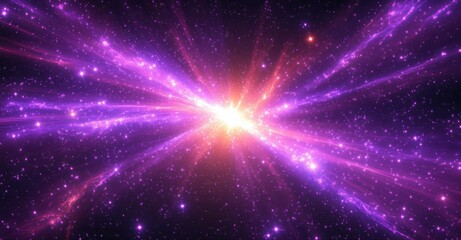 Fototapeta premium Cosmic Explosion Bright Purple Light Streaks Abstract Background High Quality Photo