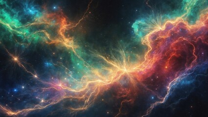 Colorful nebula in deep space