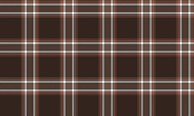 Naklejka premium Seamless plaid pattern, warm tones, brown, white, orange, conveys simplicity, classic, suitable for designing skirts, pants and fashion clothes, vector illustration.