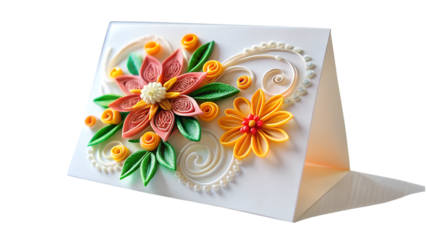 Gift box with flowers and ribbon in pink design for celebration and special occasions