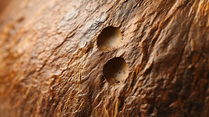 Close-up of the surface of a coconut