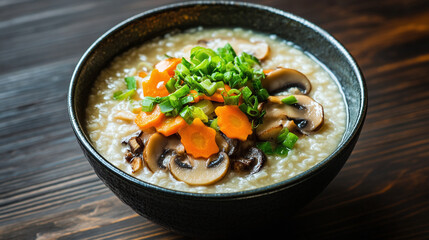 Mushroom and Carrot Rice Porridge - Hearty and Healthy