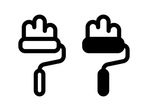 Paint roller vector icon, illustration.