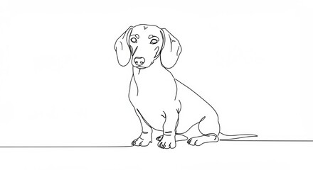 Elegant dachshund line art illustration emphasizing simplicity and clean design