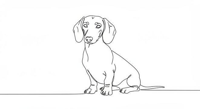 Elegant dachshund line art illustration emphasizing simplicity and clean design