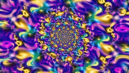 Abstract swirling fractal pattern with vibrant colors