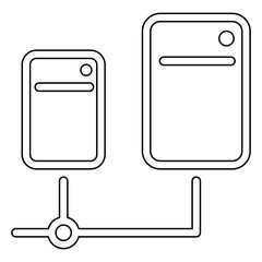 Computer network icon in line style
