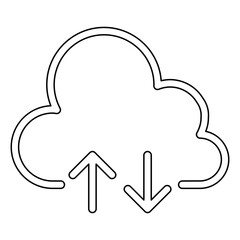 Cloud computing icon in line style